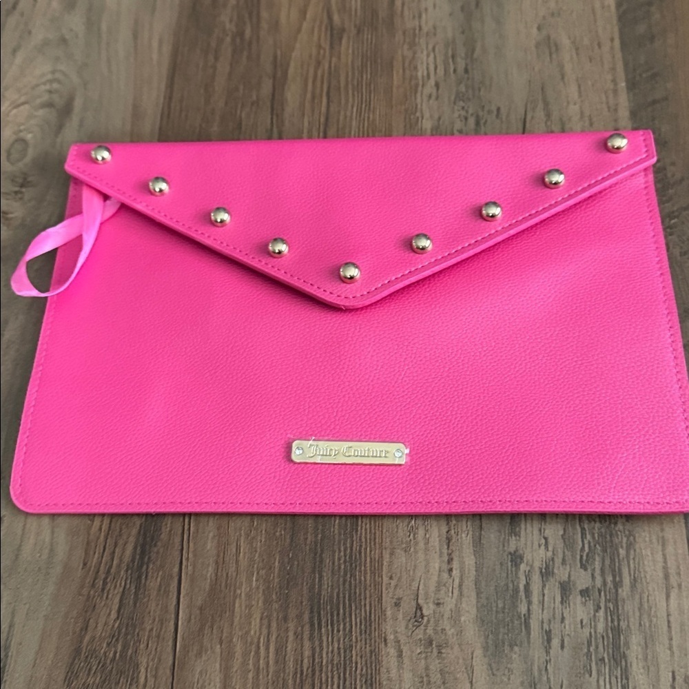 Juicy Couture Pink Studded Envelope Clutch